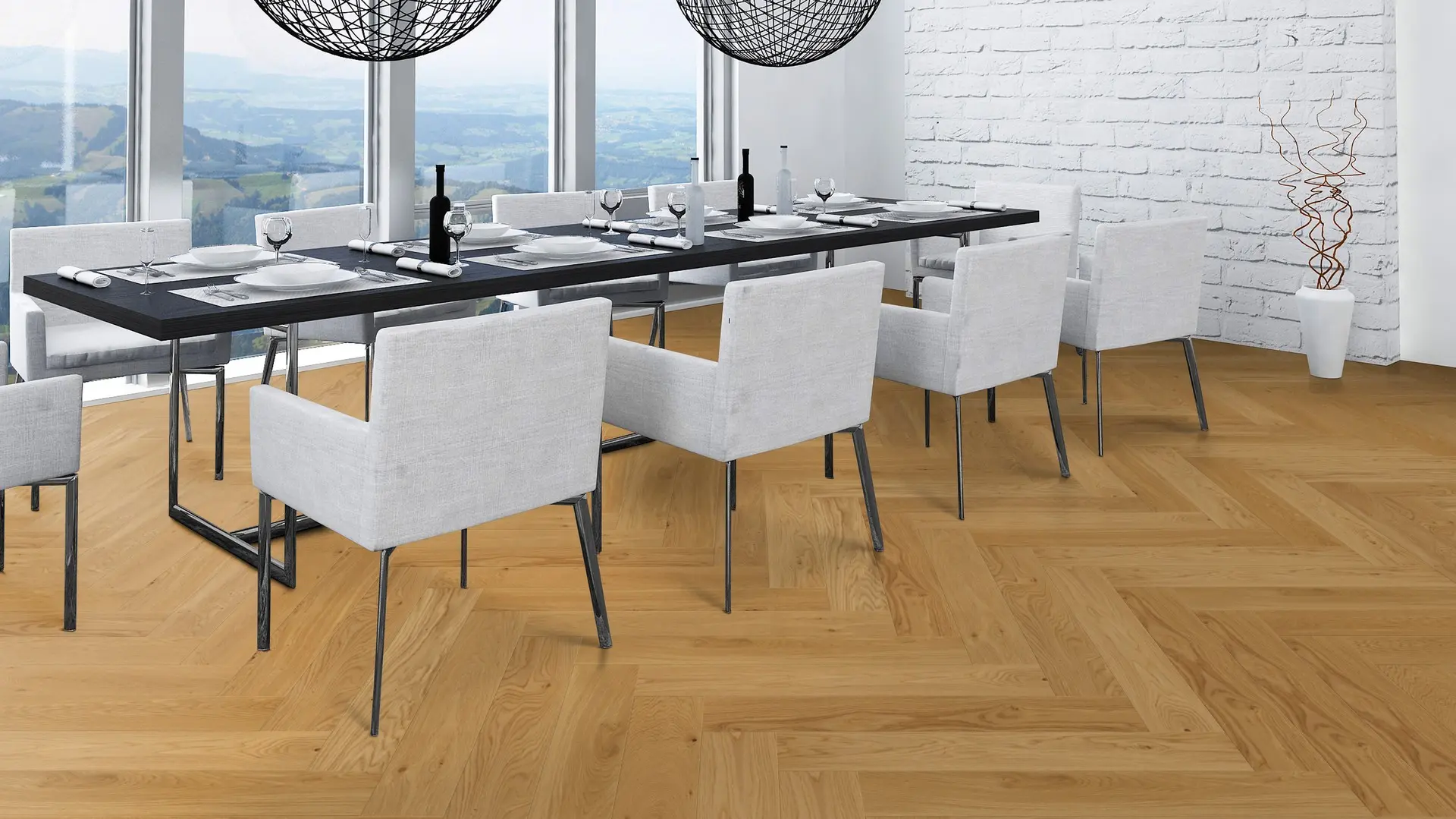 Weitzer Fischgrät Stabparkett Eiche lebhaft 750 mm ProActive+ (lackiert) Linke Stäbe – Bild 3