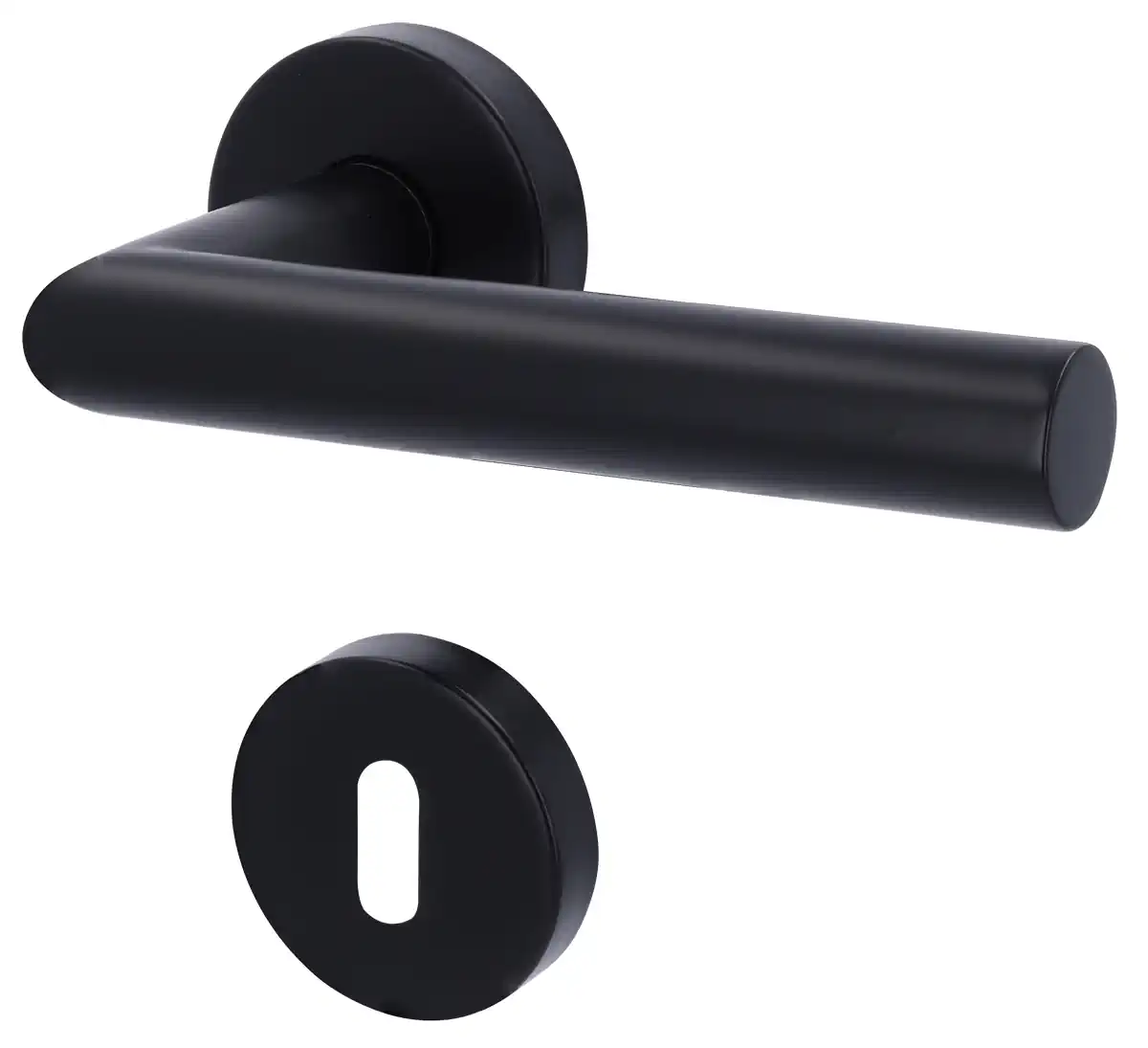 Drücker Edelstahl schwarz Buntbart