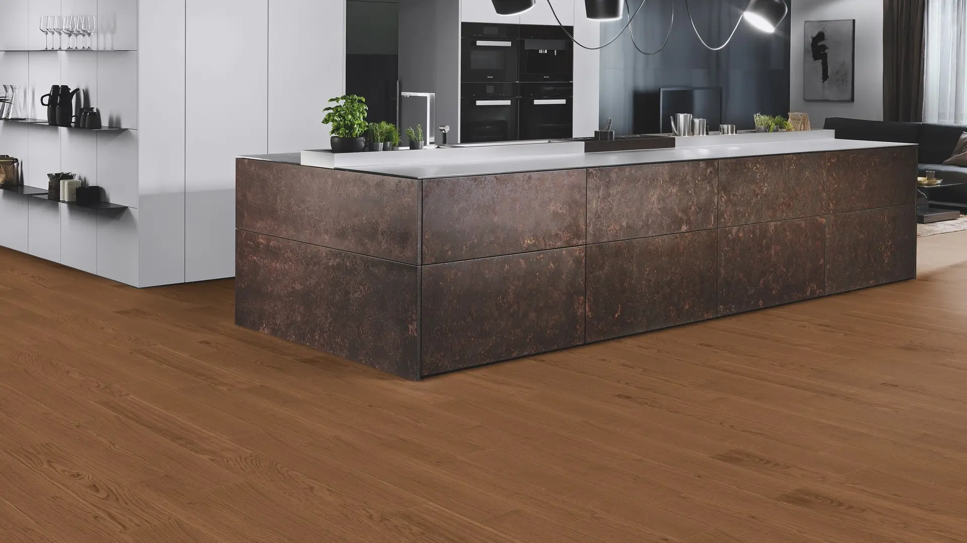 Weitzer Parkett Stab 750 Eiche Amber ruhig Französisch Fischgrät 60° ProVital finish (geölt)