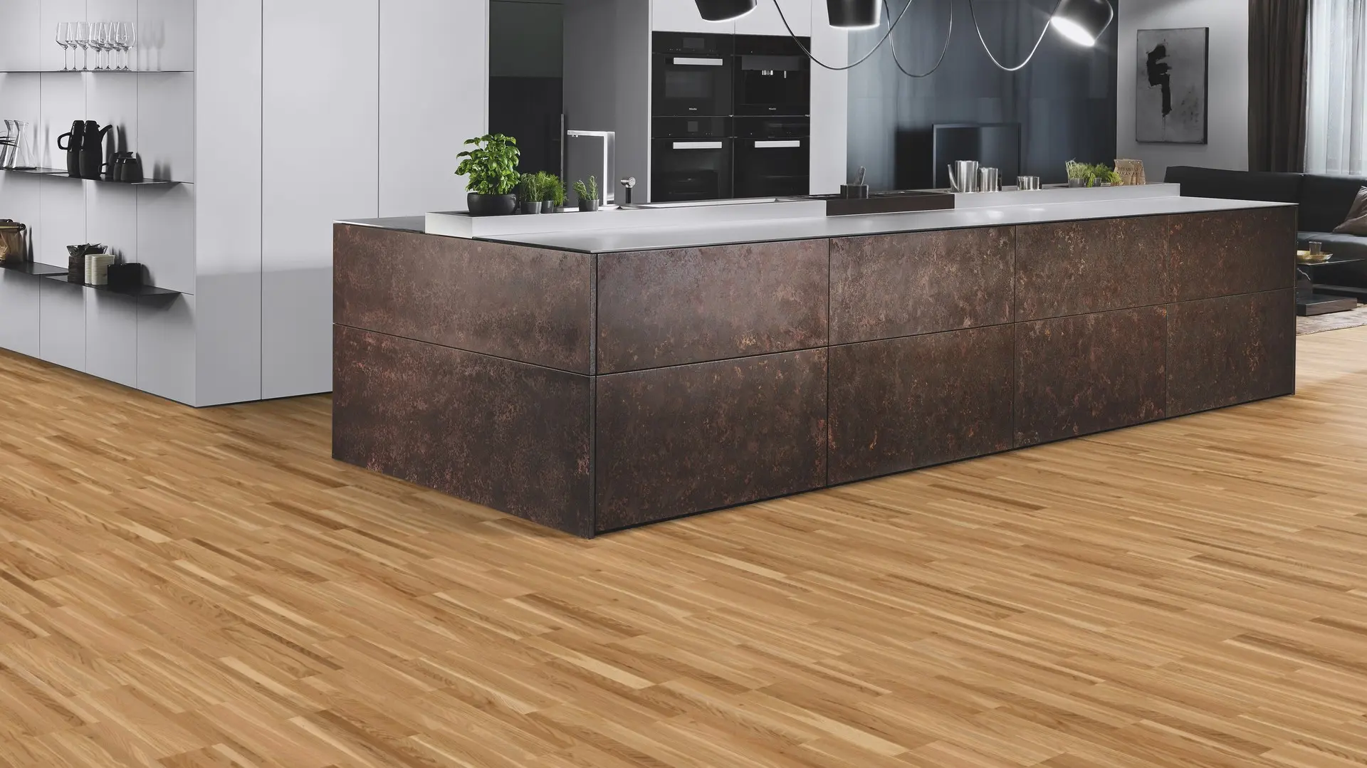 Weitzer Parkett Strip 360 Eiche Natur lebhaft bunt/classic S