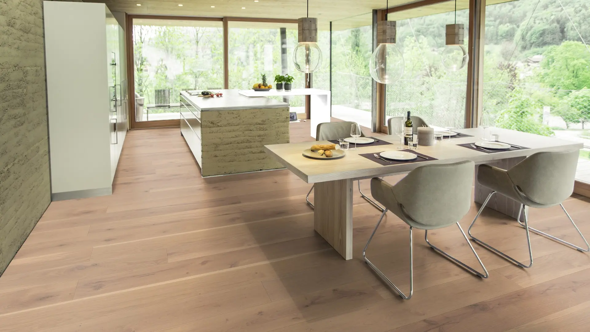 Weitzer Parkett Diele 1800 Eiche Kaschmir wild bunt ProActive+ (lackiert) – Bild 5