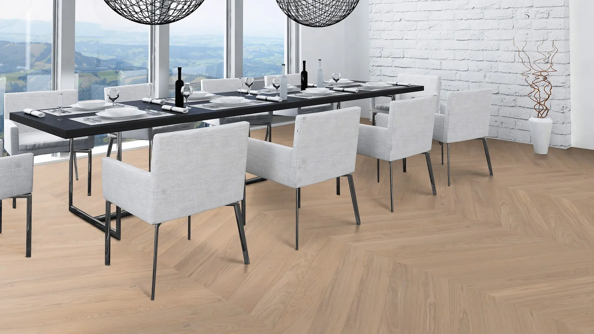 Weitzer Parkett Diele 1000 Eiche Kaschmir lebhaft Französisch Fischgrät 60° ProVital finish (geölt) – Bild 5