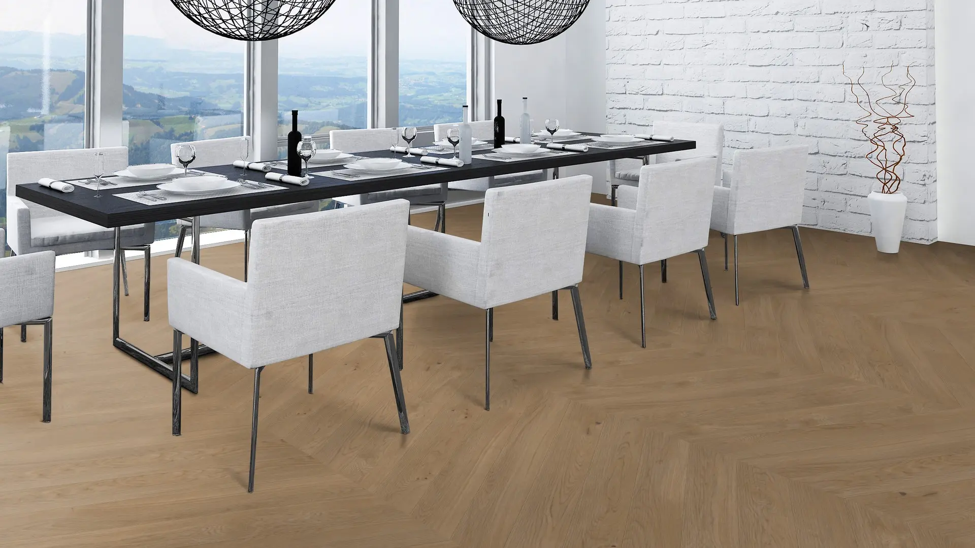 Weitzer Parkett Diele 1000 Eiche Auster lebhaft Französisch Fischgrät 60° ProVital finish (geölt) – Bild 5