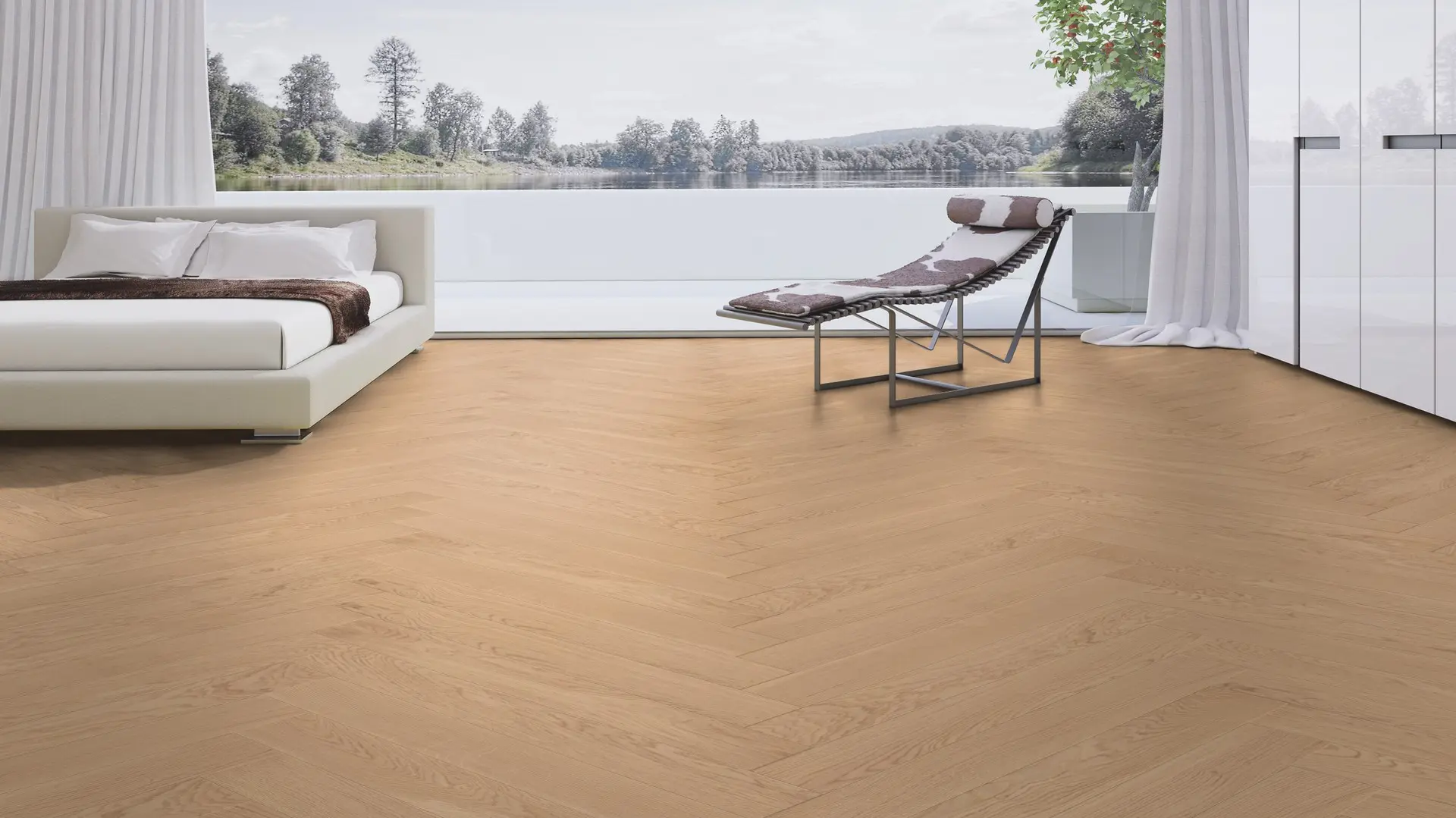 Weitzer Parkett Diele 1000 Eiche Pure ruhig Fischgrät 90° ProVital finish (geölt) – Bild 4