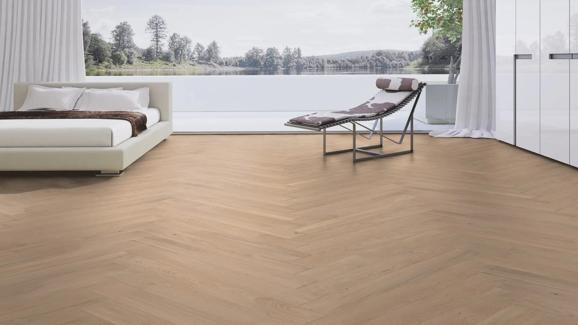 Weitzer Parkett Diele 1000 Eiche Kaschmir lebhaft Fischgrät 90° ProVital finish (geölt) – Bild 3