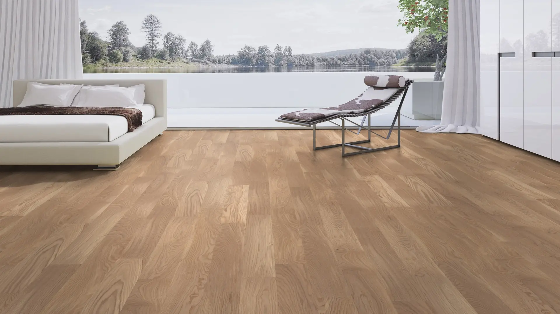 Weitzer Parkett Diele 1000 Eiche Kaschmir lebhaft bunt ProActive+ (lackiert) – Bild 4