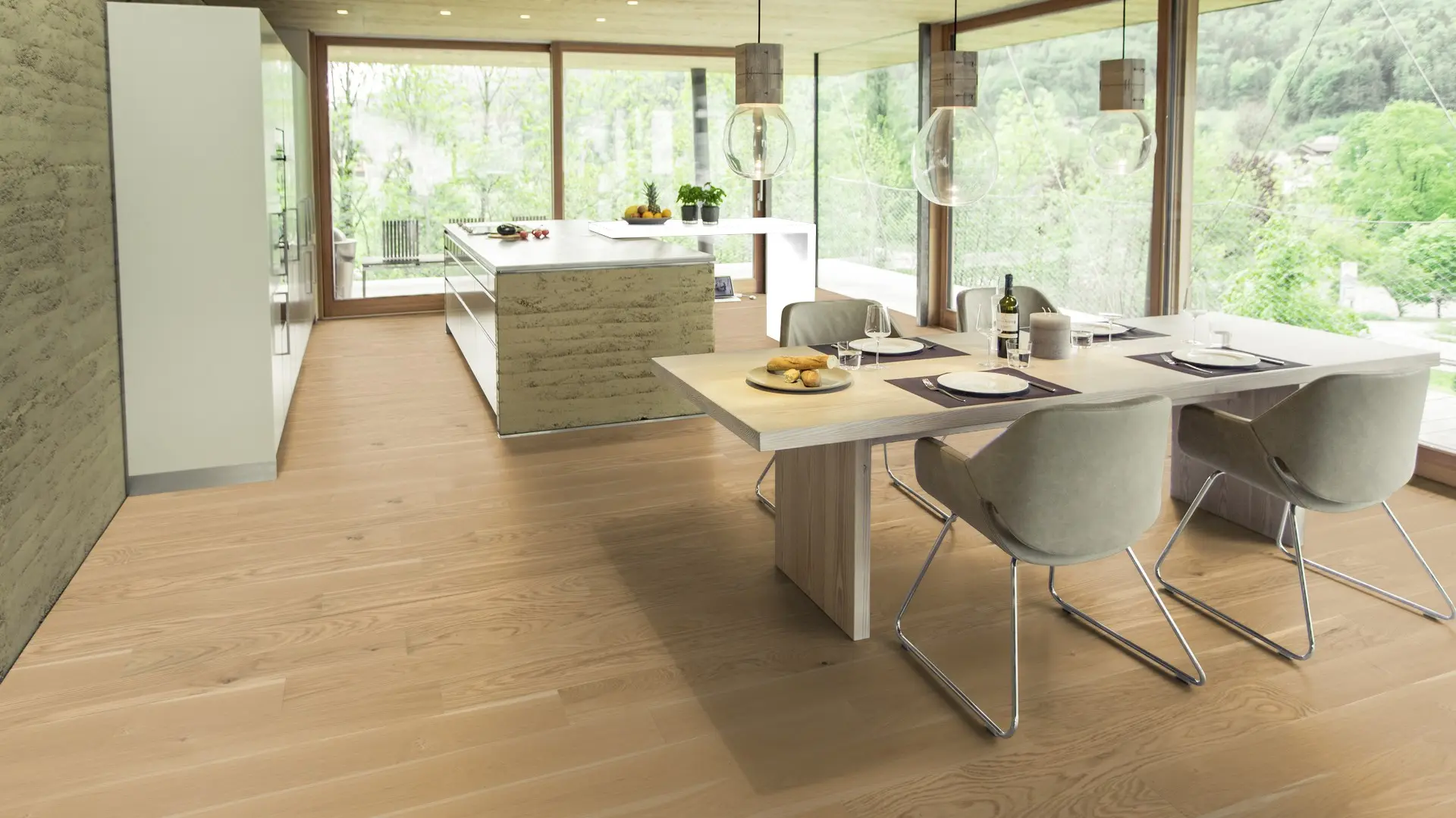 Weitzer Parkett Diele 1000 Eiche Pure lebhaft bunt ProActive+ (lackiert) – Bild 5