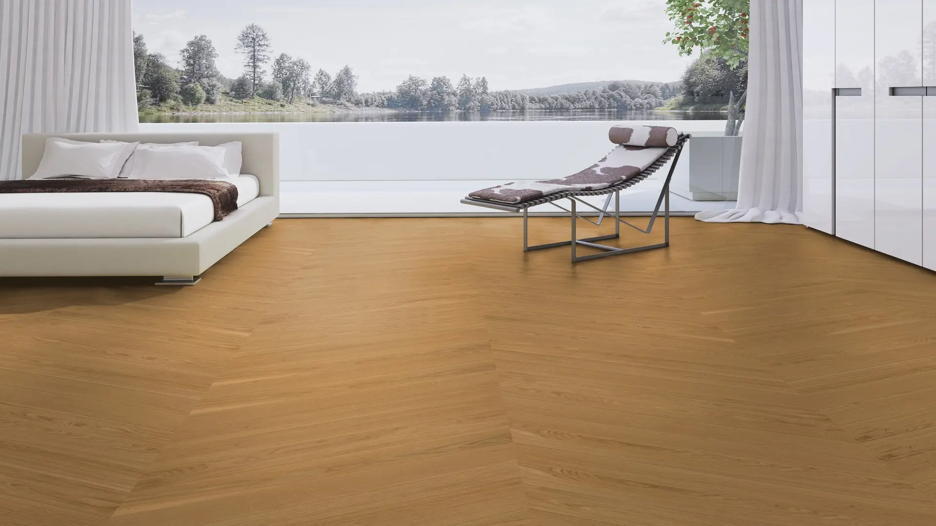 Weitzer Parkett Diele 1000 Eiche Natur ruhig Französisch Fischgrät 60° ProVital finish (geölt) – Bild 4