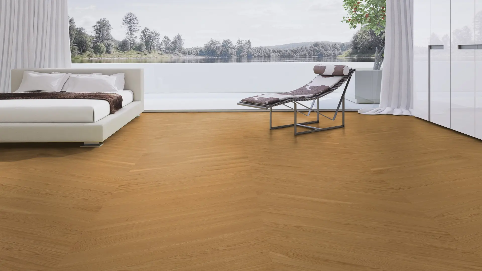 Weitzer Parkett Diele 1000 Eiche Natur ruhig Französisch Fischgrät 60° ProVital finish (geölt) – Bild 4