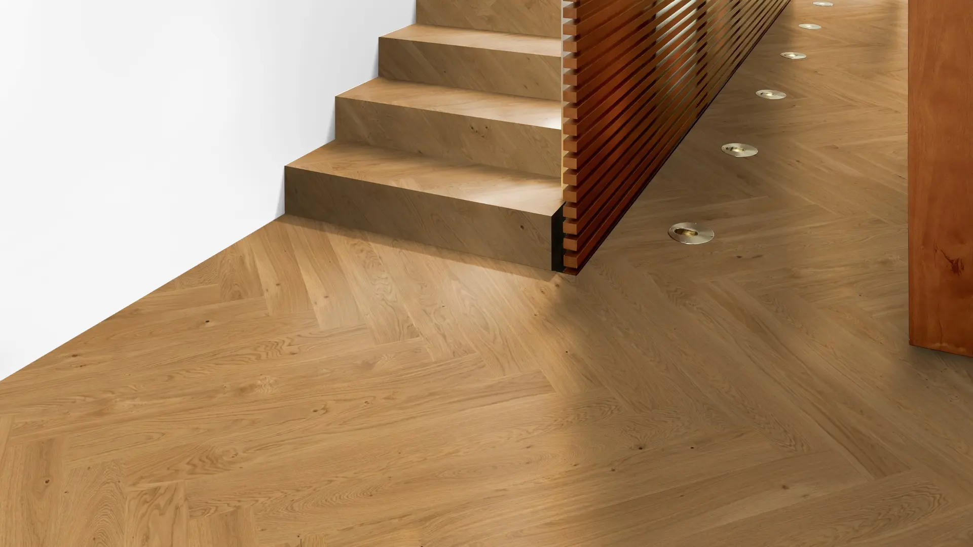 Weitzer Parkett Diele 1000 Eiche Natur lebhaft Fischgrät 90° ProActive+ (lackiert) – Bild 6
