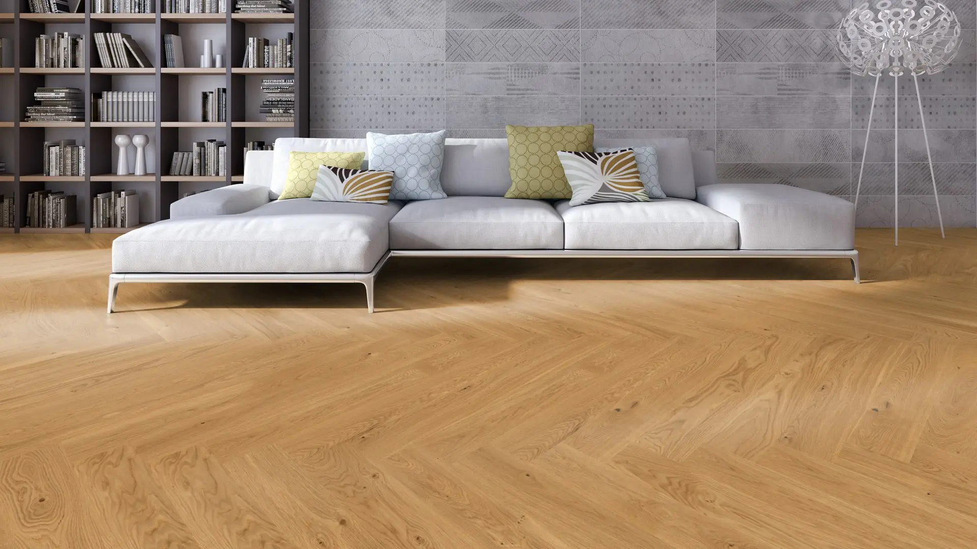 Weitzer Parkett Diele 1000 Eiche Natur lebhaft Fischgrät 90° ProVital finish (geölt) – Bild 3