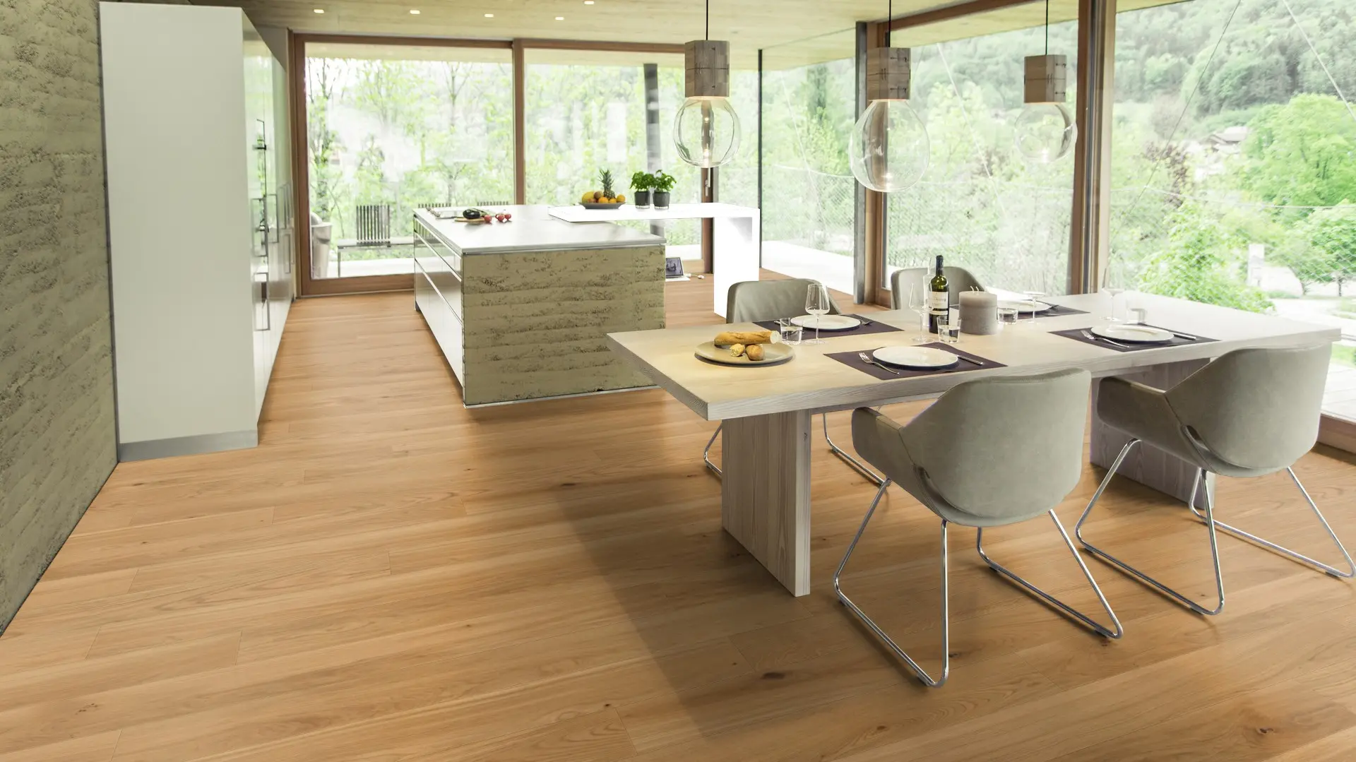 Weitzer Parkett Diele 1400 Eiche Natur lebhaft ProActive+ (lackiert) – Bild 5