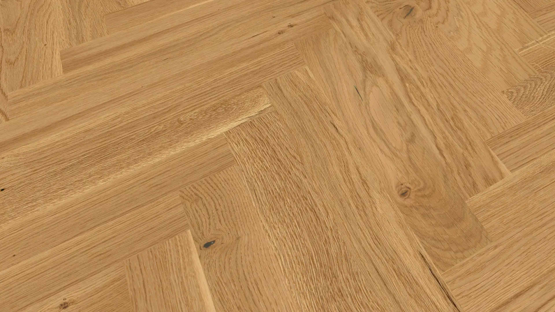 Weitzer Parkett Stab 500 Eiche Natur lebhaft bunt Fischgrät 90° ProActive+ (lackiert)