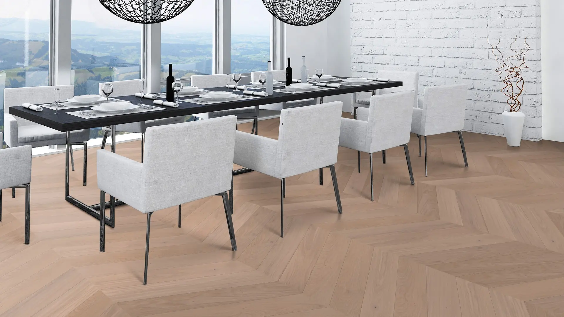 Weitzer Parkett Stab 750 Eiche Kaschmir lebhaft Französisch Fischgrät 60° ProVital finish (geölt) – Bild 5
