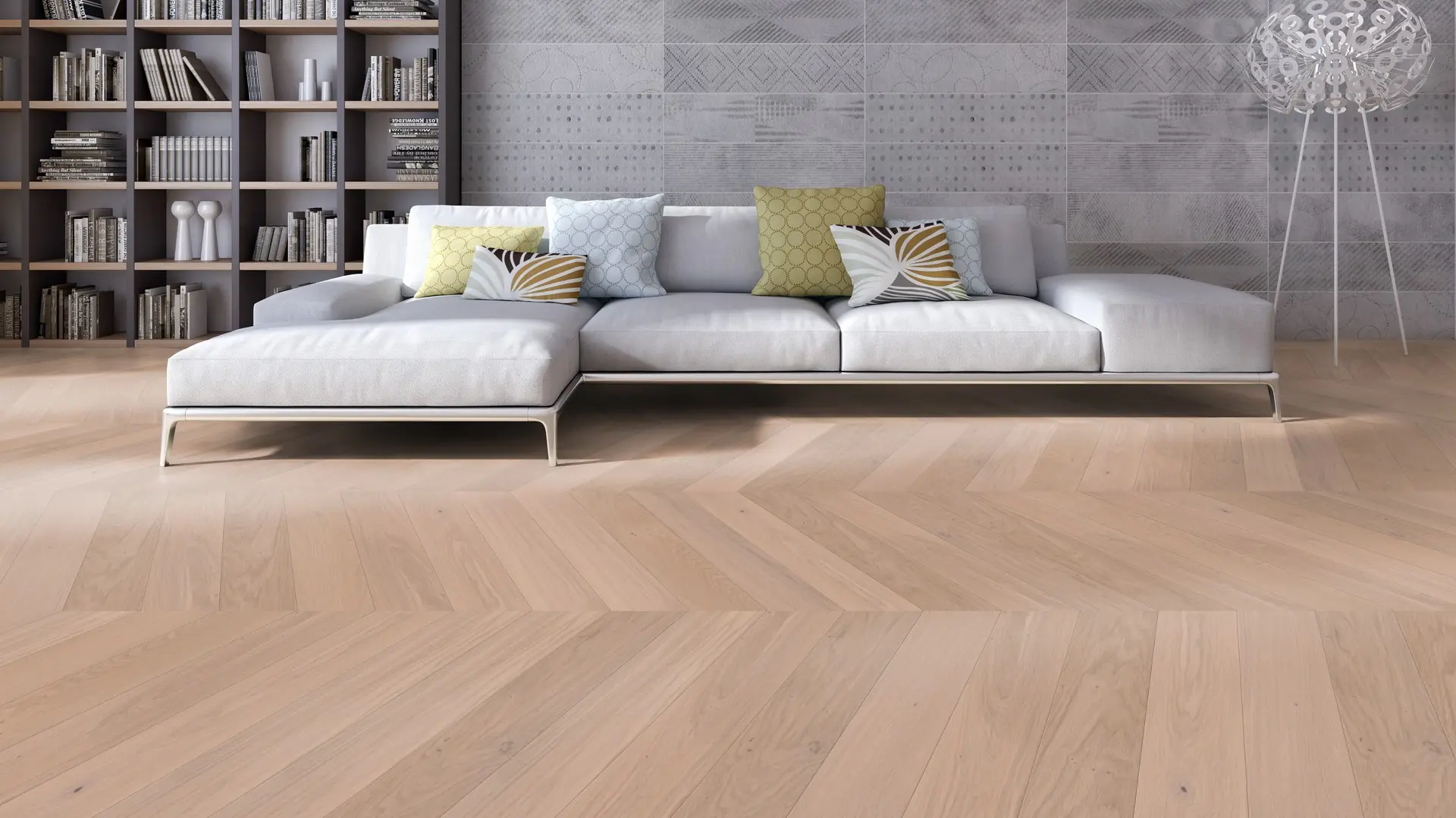 Weitzer Parkett Stab 750 Eiche Kaschmir lebhaft Französisch Fischgrät 60° ProVital finish (geölt) – Bild 2