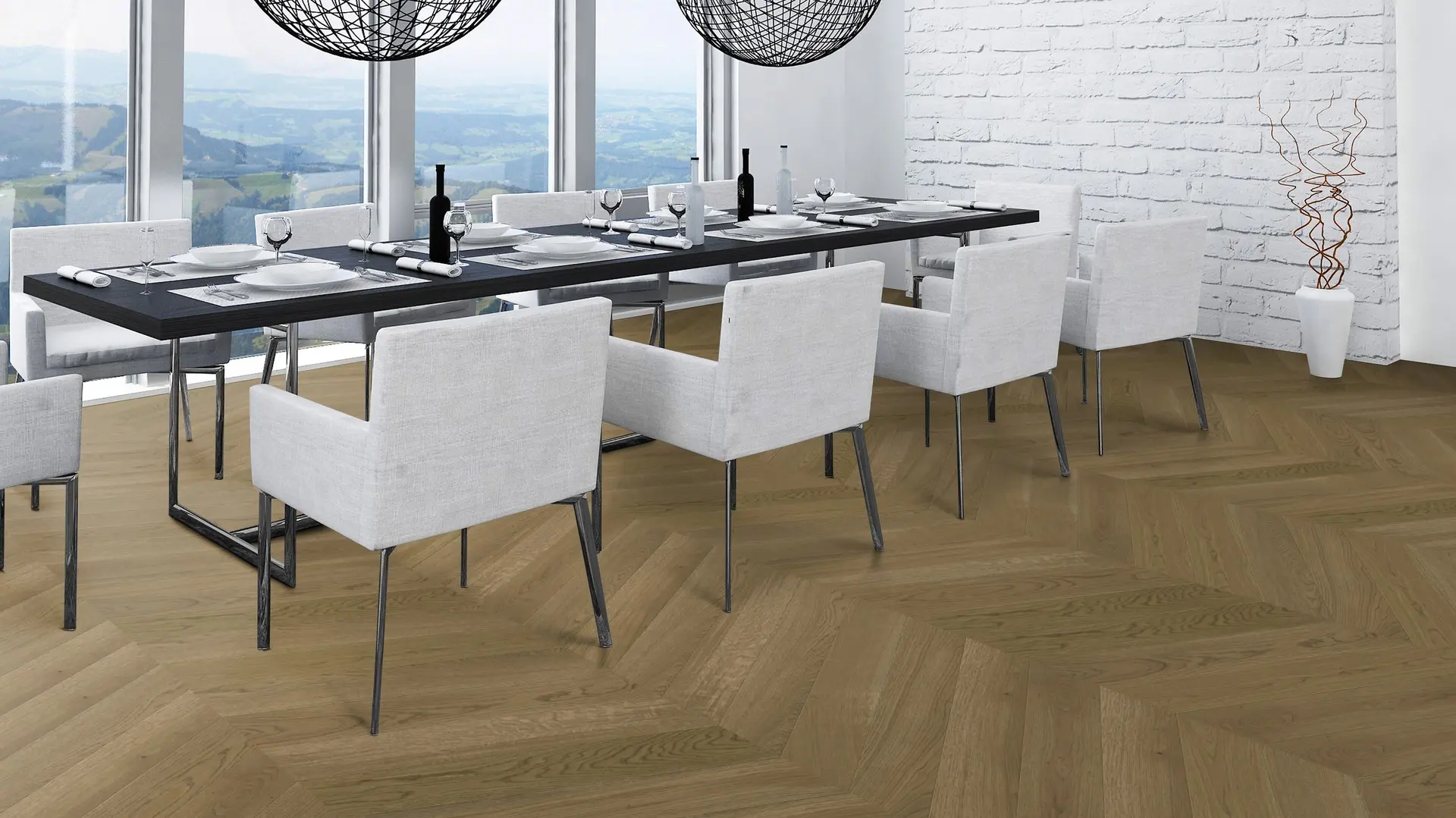 Weitzer Parkett Stab 750 Eiche Mandel lebhaft bunt Französisch Fischgrät 60° ProVital finish (geölt) – Bild 5