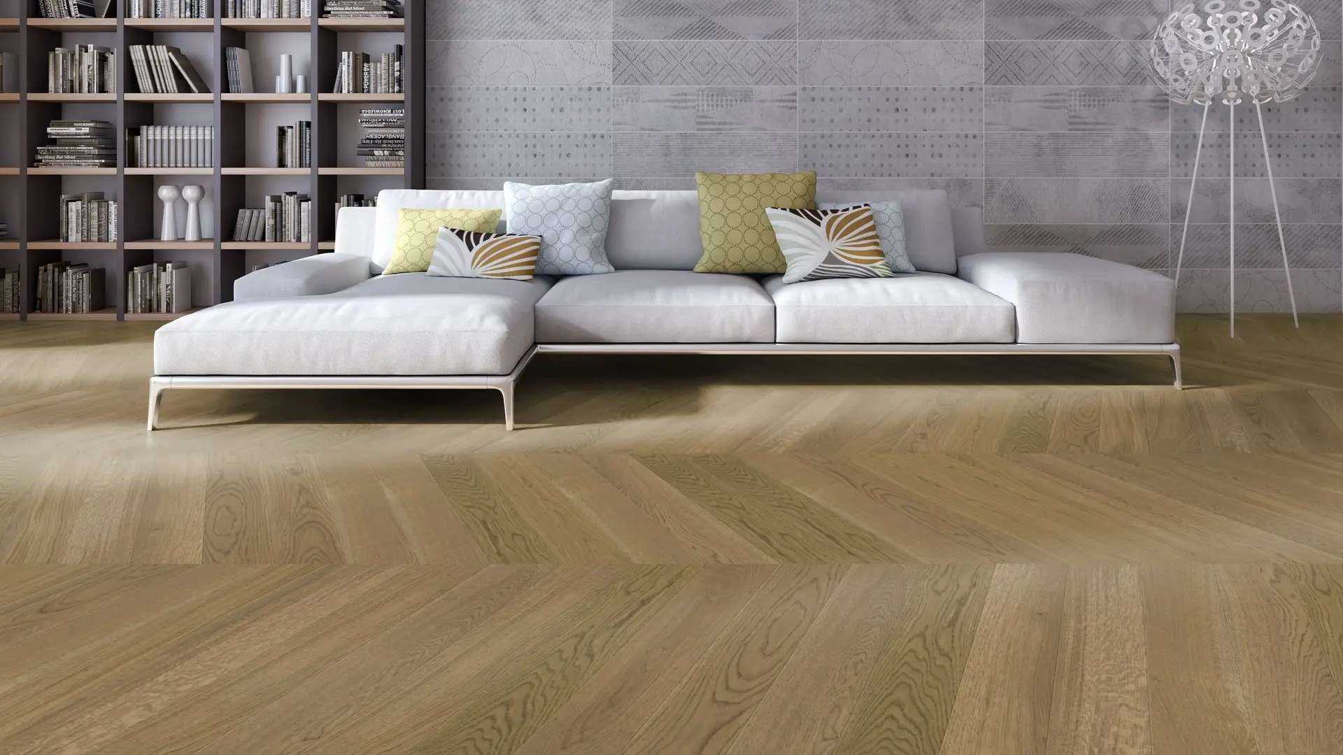 Weitzer Parkett Stab 750 Eiche Mandel lebhaft bunt Französisch Fischgrät 60° ProVital finish (geölt) – Bild 2