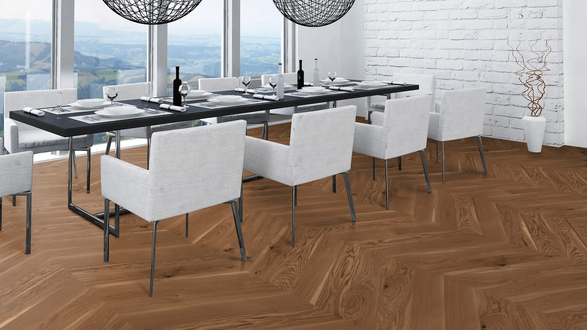 Weitzer Parkett Stab 750 Eiche Amber lebhaft bunt Französisch Fischgrät 60° ProVital finish (geölt) – Bild 6
