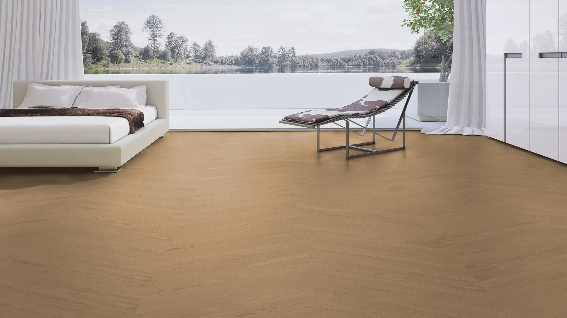 Weitzer Parkett Stab 750 Eiche Kaschmir ruhig Französisch Fischgrät 60° ProVital finish (geölt) – Bild 3