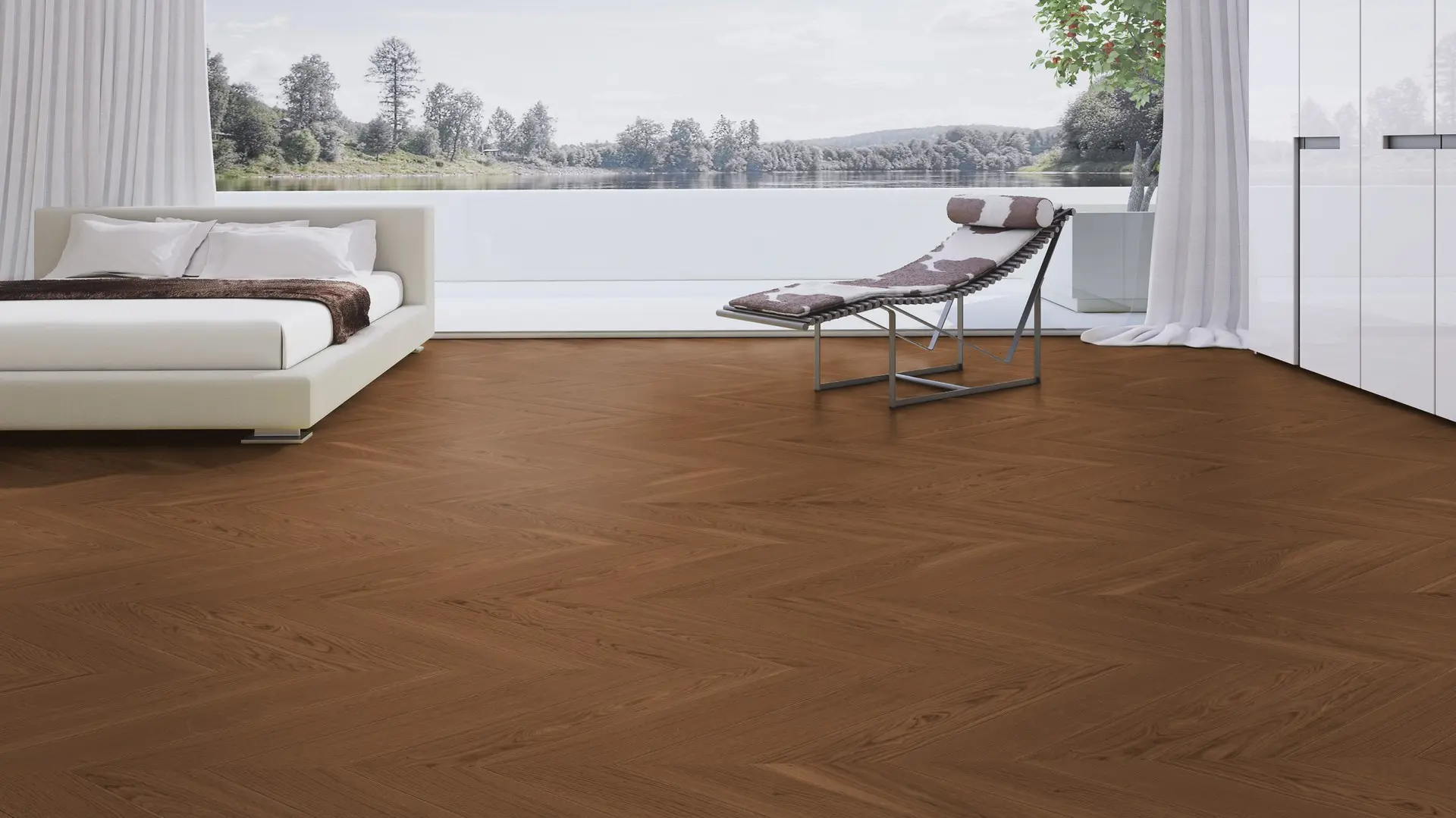 Weitzer Parkett Stab 750 Eiche Amber ruhig Französisch Fischgrät 45° ProVital finish (geölt) – Bild 4