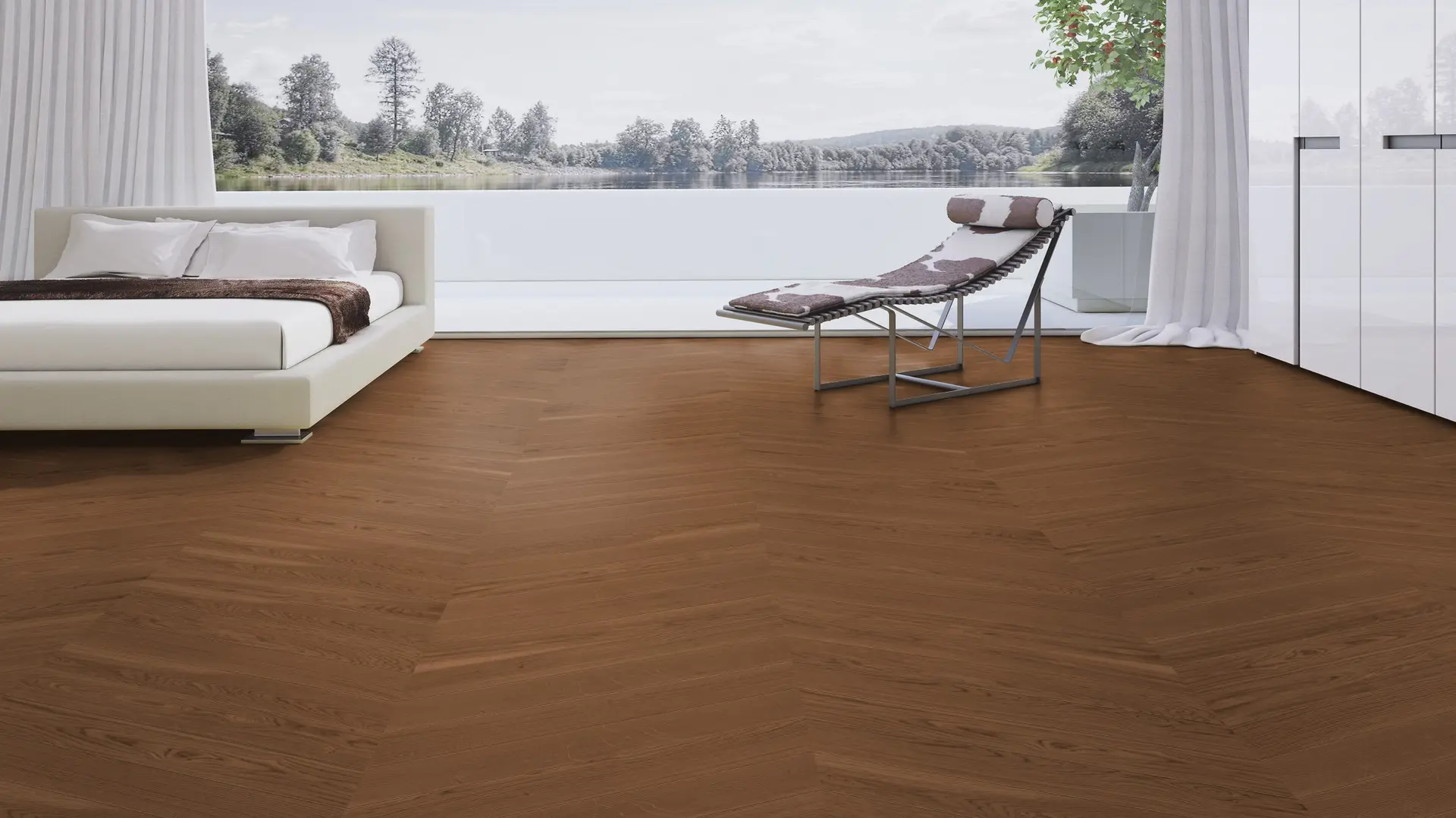 Weitzer Parkett Stab 750 Eiche Amber ruhig Französisch Fischgrät 60° ProVital finish (geölt) – Bild 4