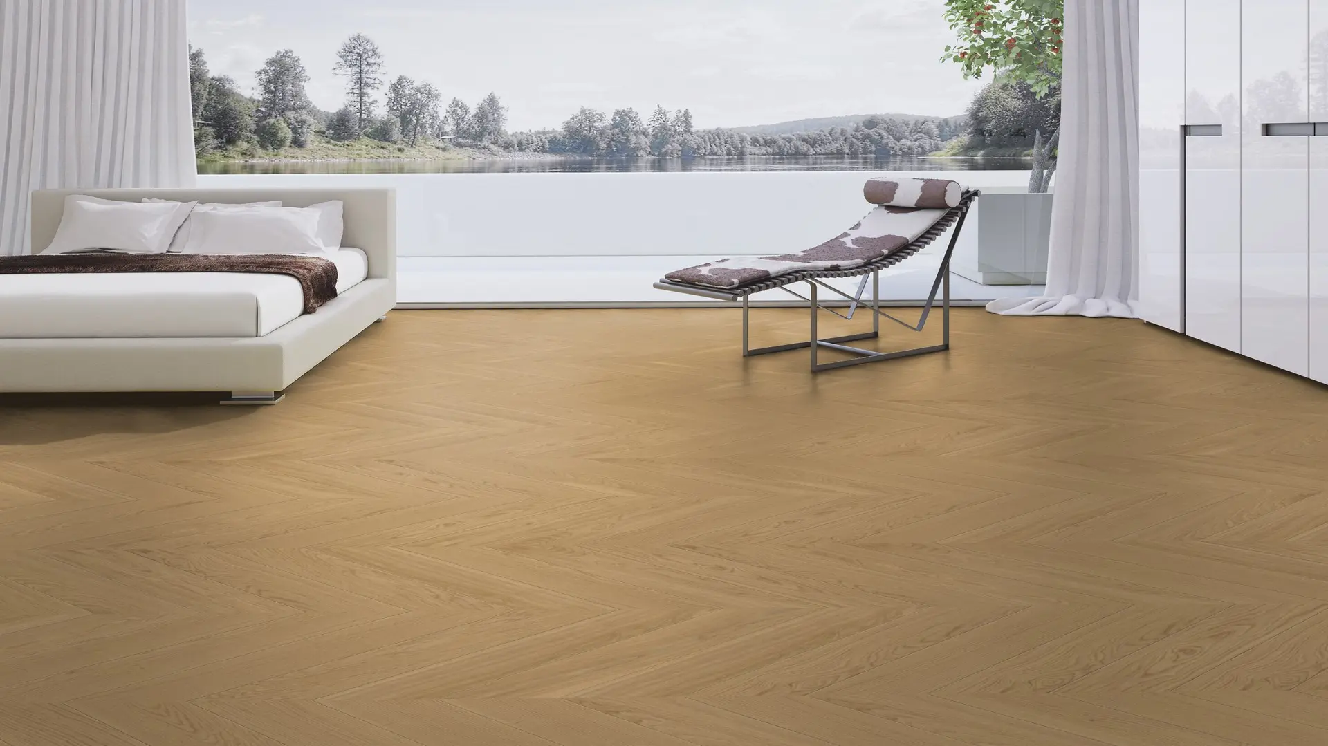 Weitzer Parkett Stab 750 Eiche Pure ruhig Französisch Fischgrät 45° ProVital finish (geölt) – Bild 3