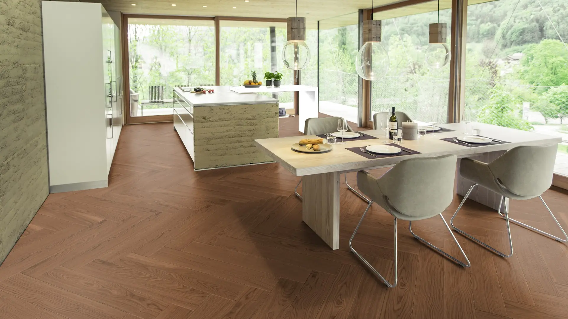 Weitzer Parkett Stab 750 Eiche Amber ruhig Fischgrät 90° ProVital finish (geölt) – Bild 5