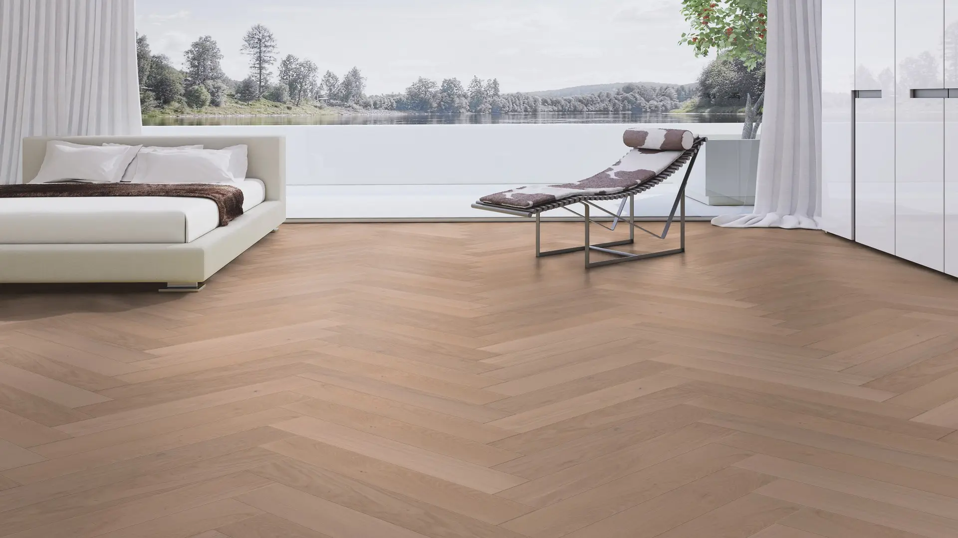 Weitzer Parkett Stab 750 Eiche Kaschmir lebhaft Fischgrät 90° ProVital finish (geölt) – Bild 3