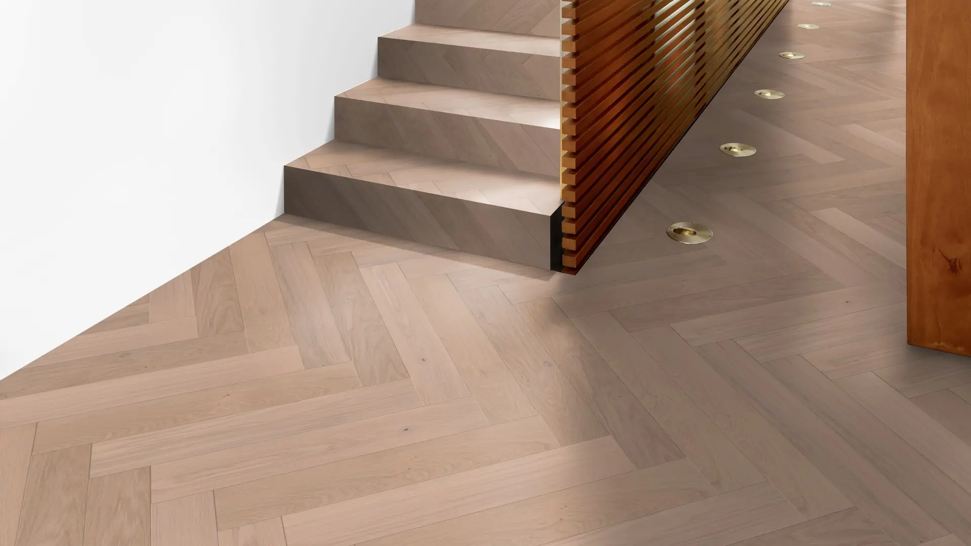 Weitzer Parkett Stab 750 Eiche Kaschmir lebhaft Fischgrät 90° ProVital finish (geölt) – Bild 6