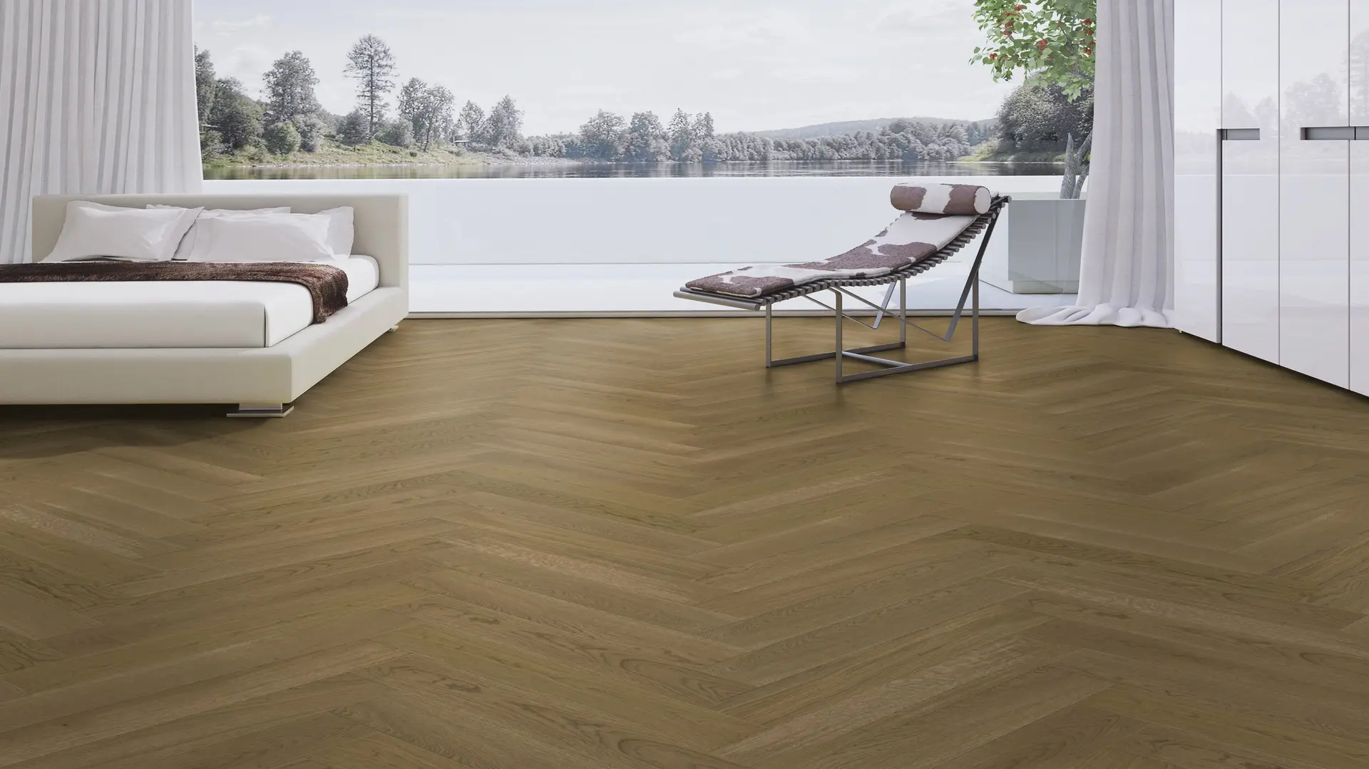 Weitzer Parkett Stab 750 Eiche Mandel lebhaft bunt Fischgrät 90° ProVital finish (geölt) – Bild 3