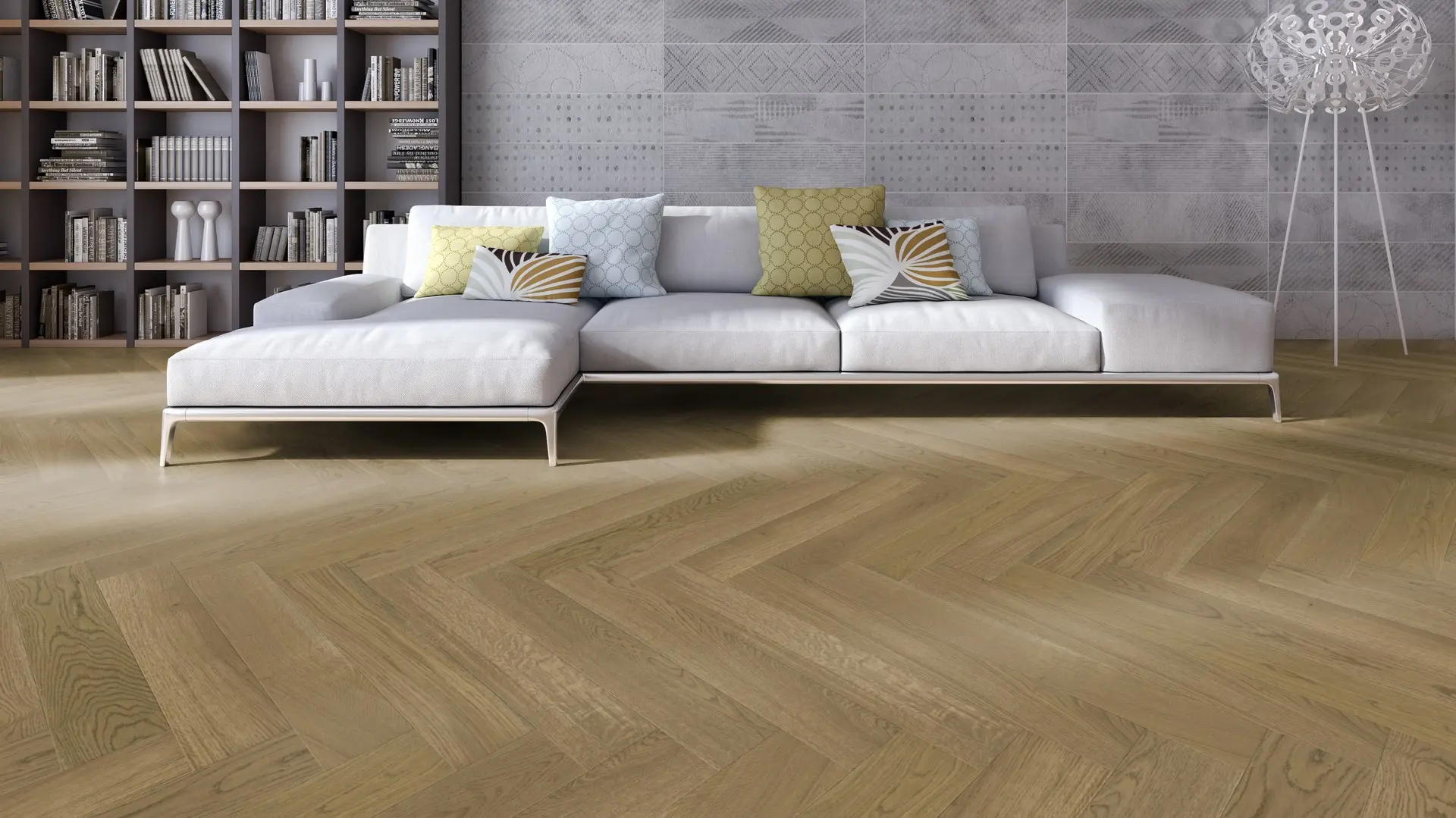 Weitzer Parkett Stab 750 Eiche Mandel lebhaft bunt Fischgrät 90° ProVital finish (geölt) – Bild 2