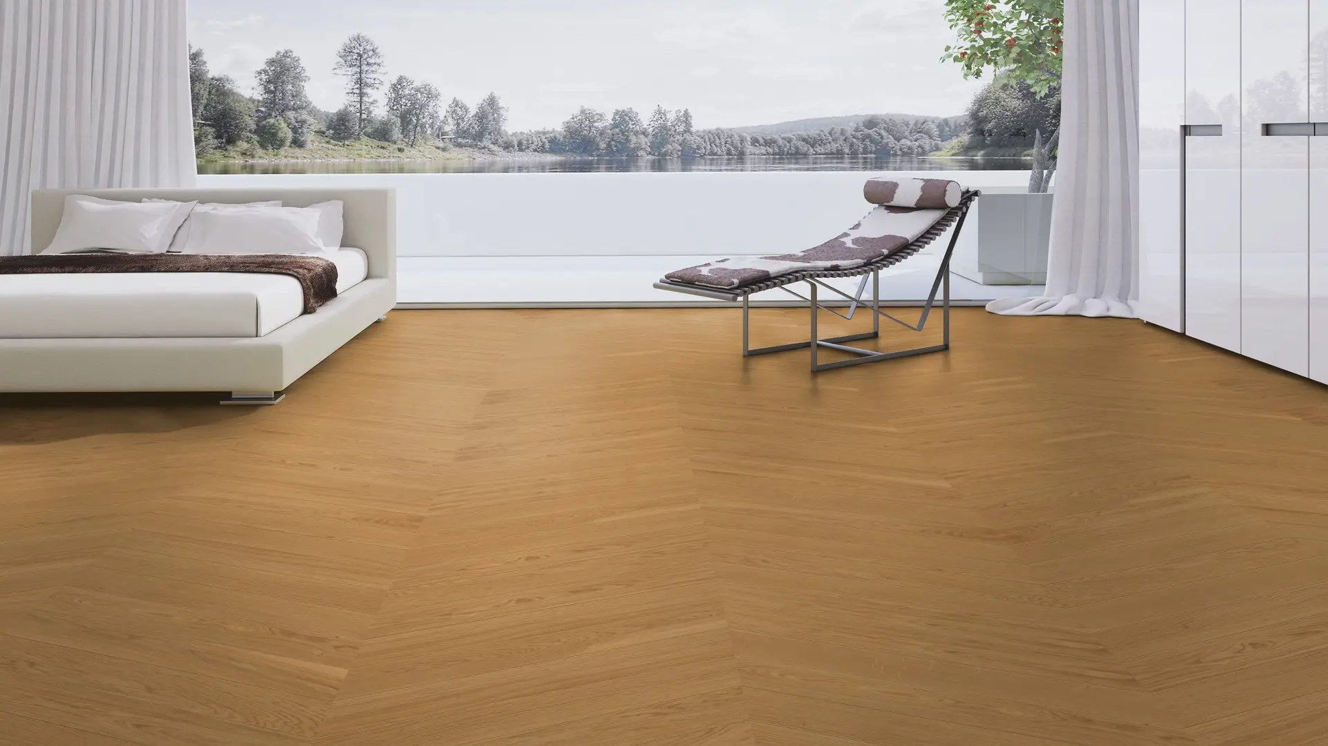 Weitzer Parkett Stab 750 Eiche Natur ruhig Französisch Fischgrät 60° ProVital finish (geölt) – Bild 3