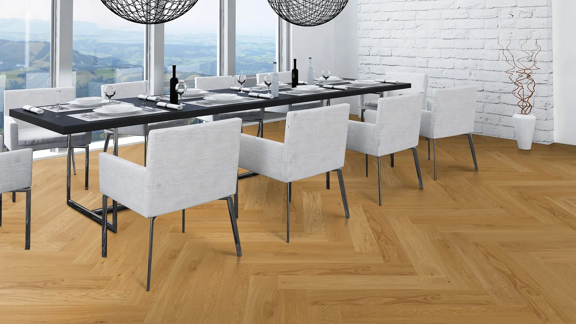 Weitzer Parkett Stab 750 Eiche Natur lebhaft Fischgrät 90° ProVital finish (geölt) Rechte Stäbe – Bild 5