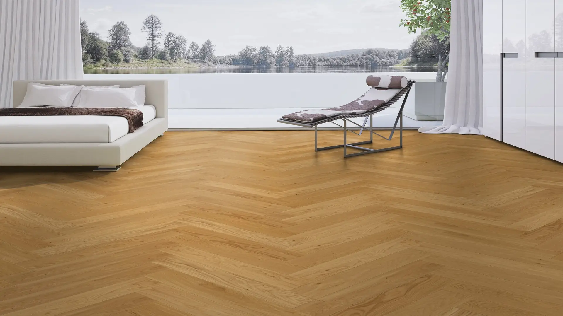 Weitzer Parkett Stab 750 Eiche Natur lebhaft Fischgrät 90° ProVital finish (geölt) Rechte Stäbe – Bild 3