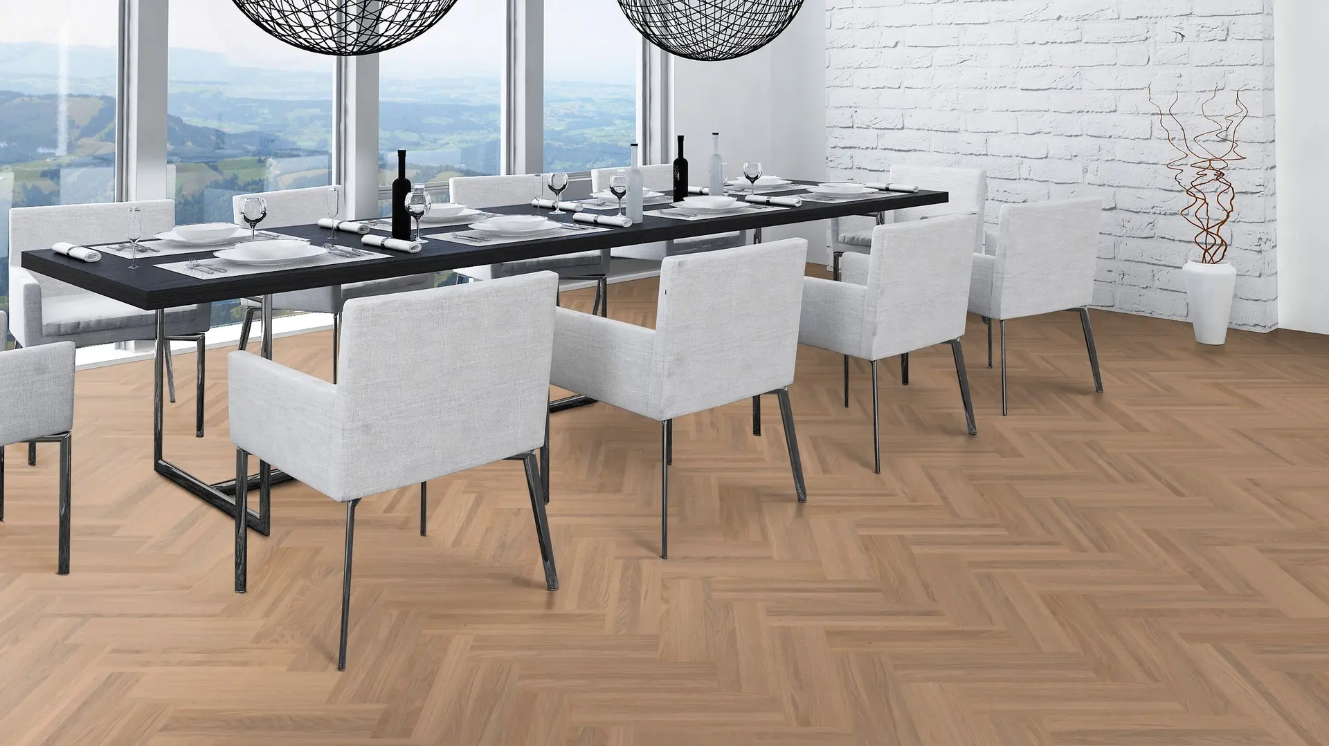 Weitzer Parkett Strip 360 Eiche Kaschmir ruhig Fischgrät 90° ProActive+ Links – Bild 6