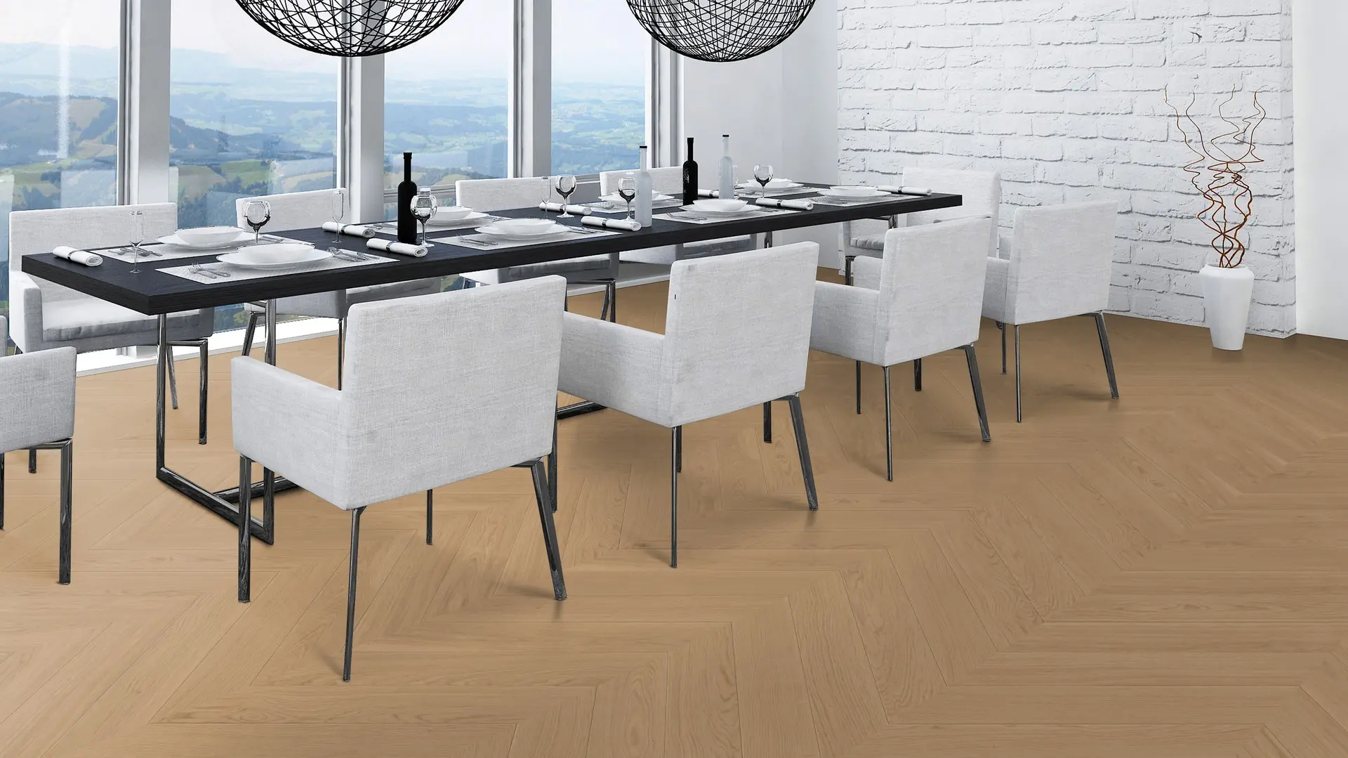 Weitzer Parkett Stab 750 Eiche Kaschmir ruhig Französisch Fischgrät 45° ProActive+ (lackiert) – Bild 5