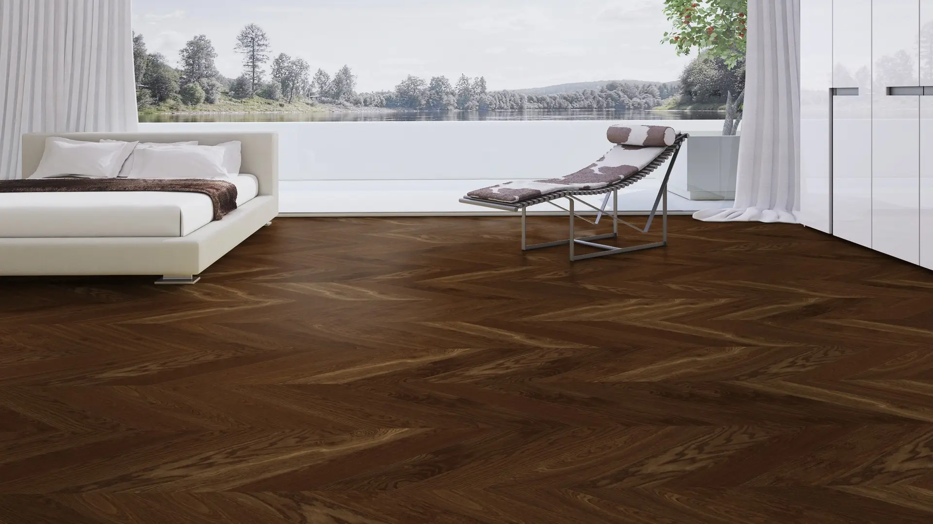 Weitzer Parkett Stab 750 Eiche Natur lebhaft Französisch Fischgrät 45° ProActive+ (lackiert) – Bild 3