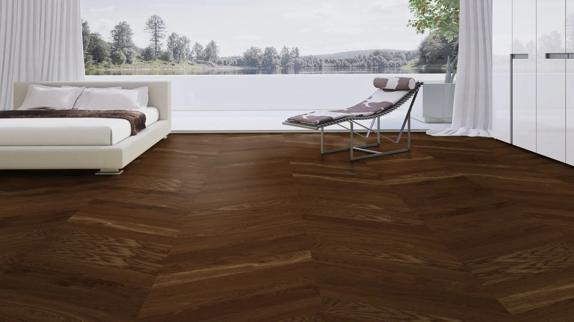 Weitzer Parkett Stab 750 Eiche Natur lebhaft Französisch Fischgrät 60° ProActive+ (lackiert) – Bild 3