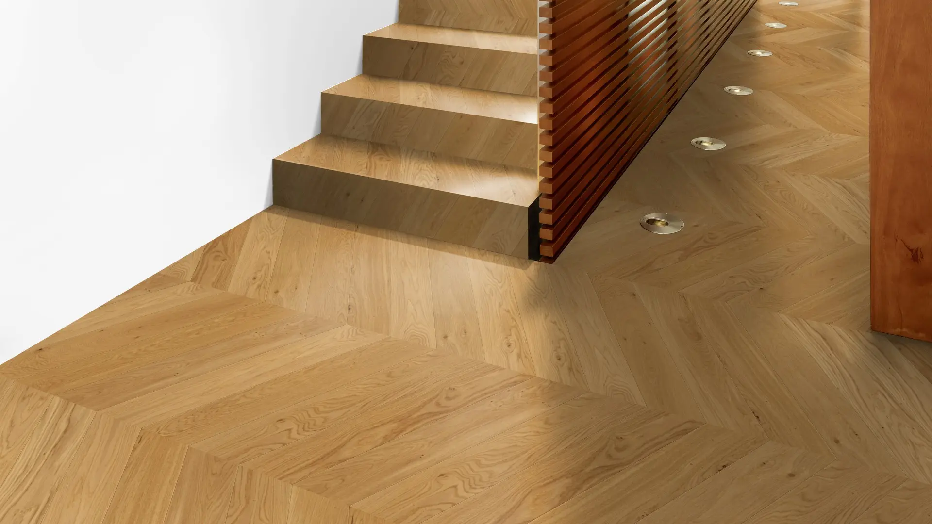 Weitzer Parkett Stab 750 Eiche Natur lebhaft Französisch Fischgrät 60° ProActive+ (lackiert) – Bild 6