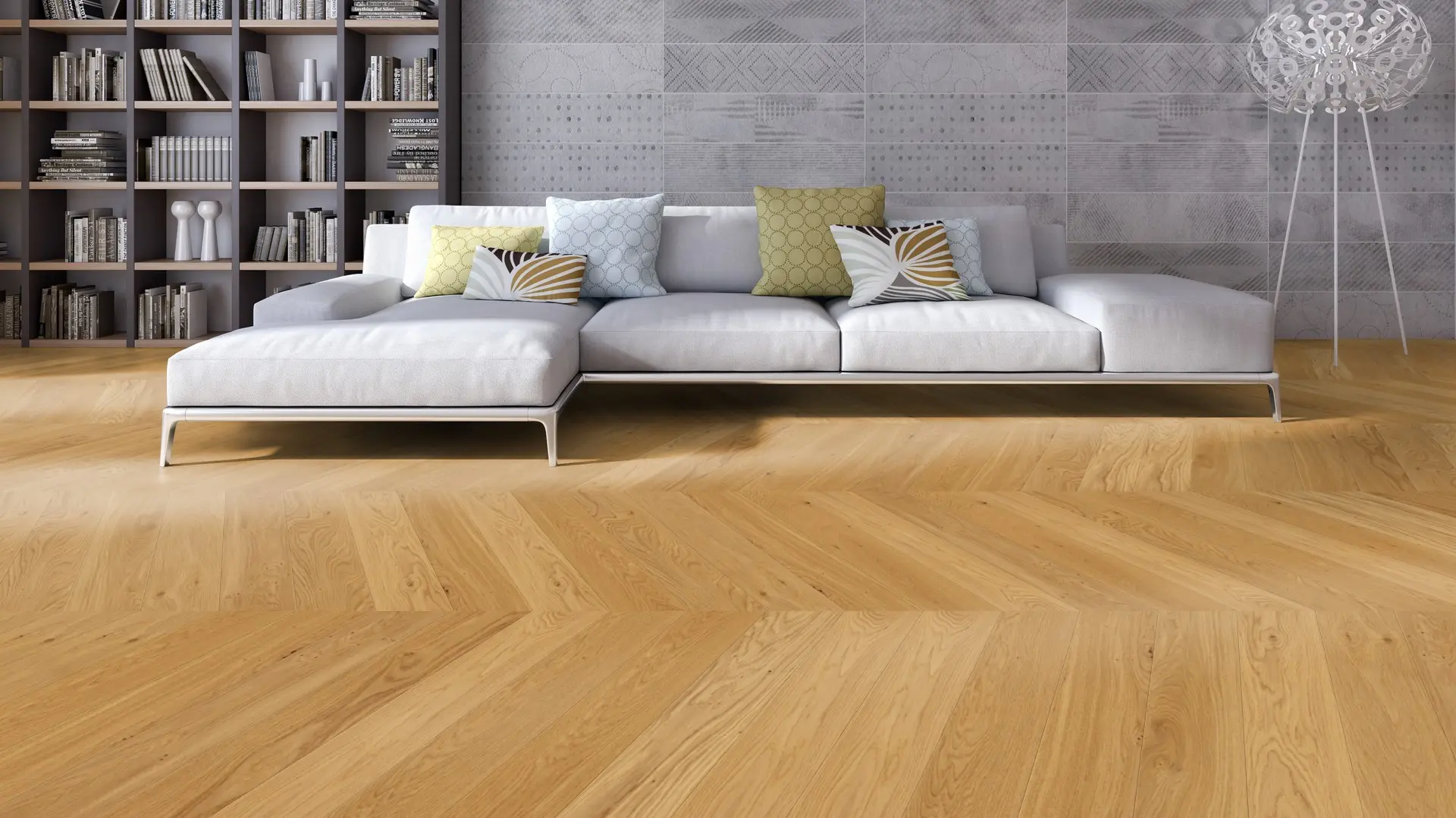 Weitzer Parkett Stab 750 Eiche Natur lebhaft Französisch Fischgrät 60° ProActive+ (lackiert) – Bild 2