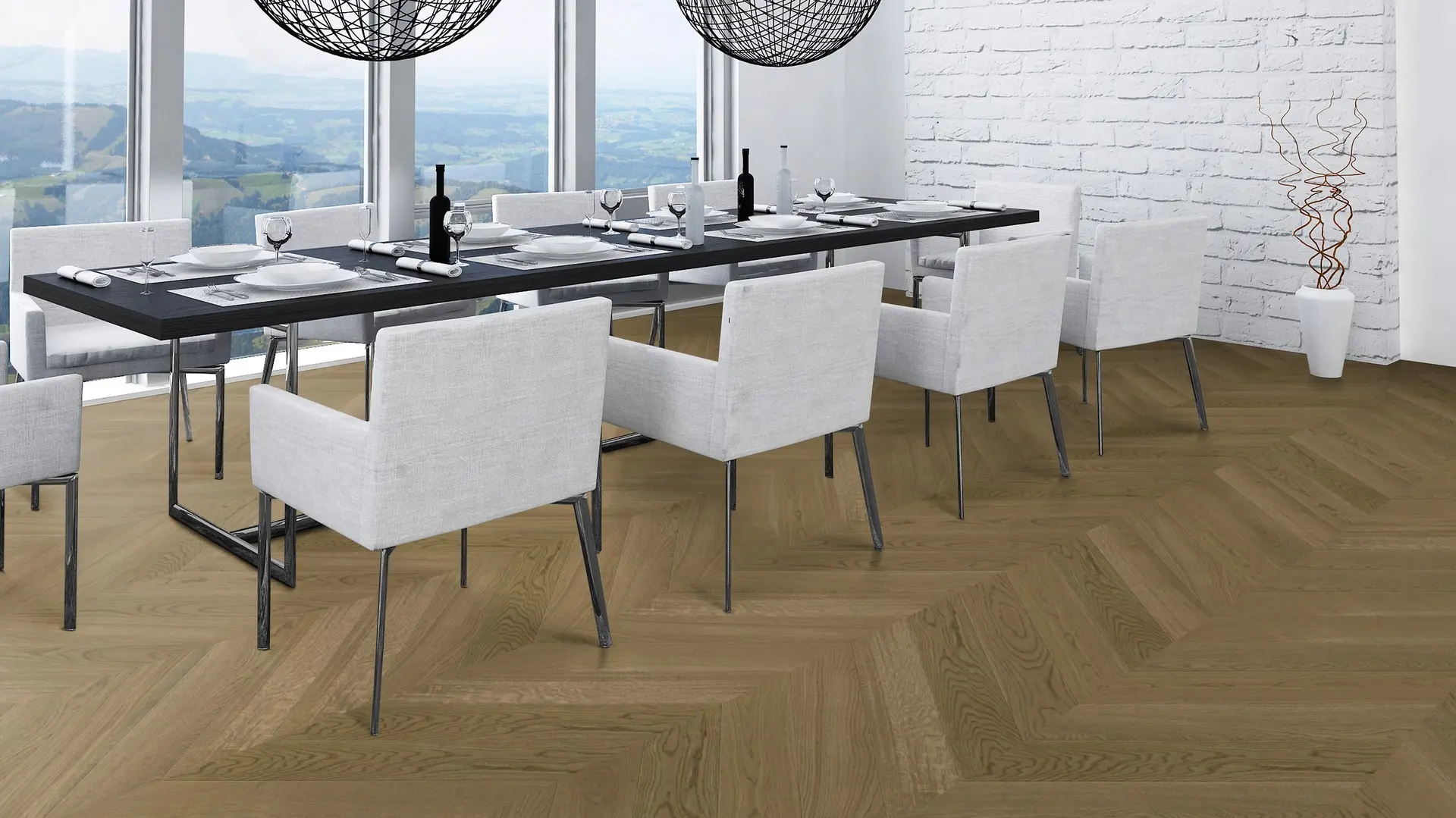 Weitzer Parkett Stab 750 Eiche Mandel lebhaft bunt Französisch Fischgrät 45° ProActive+ (lackiert) – Bild 5