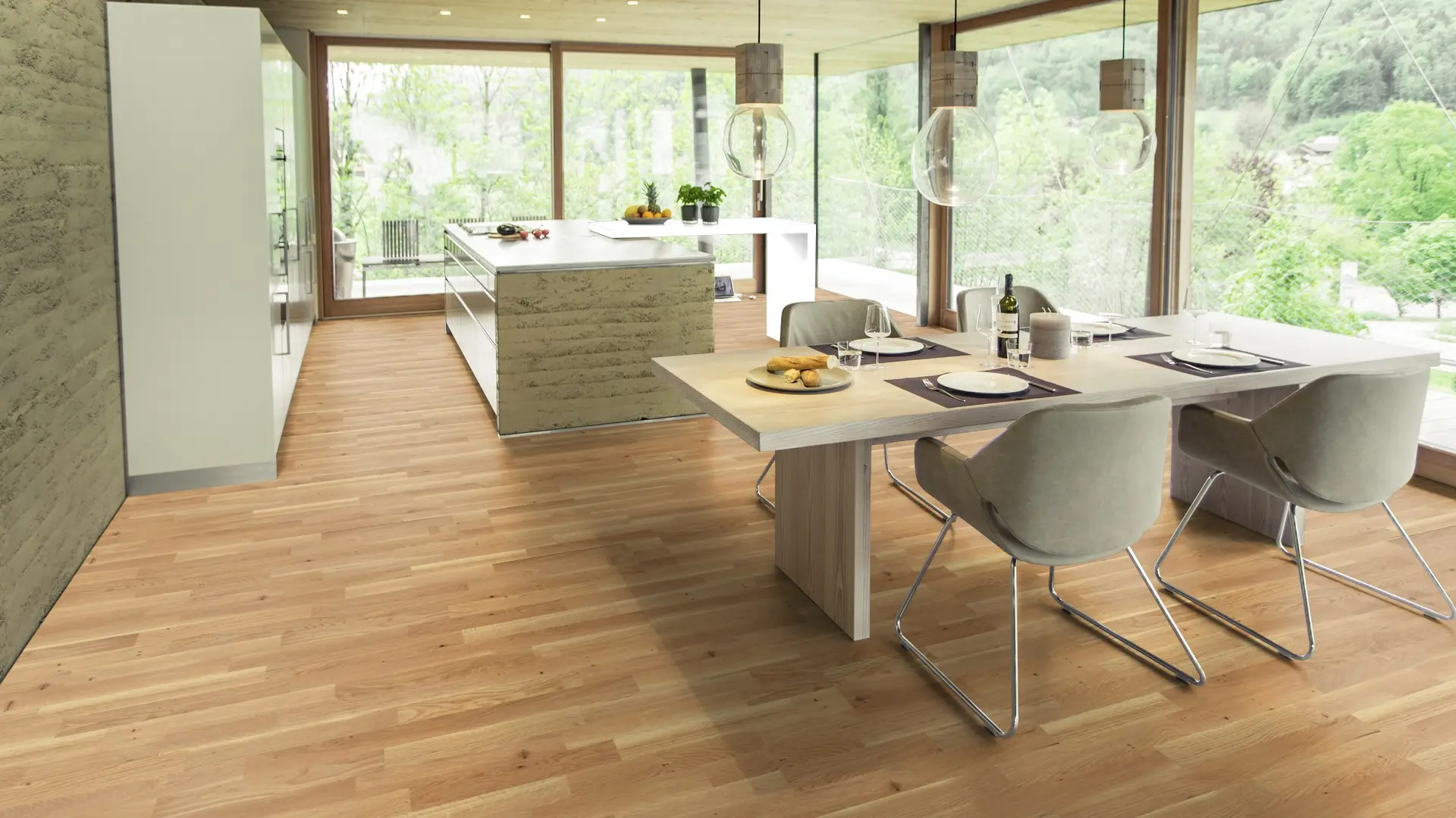 Weitzer Parkett Stab 2245 Eiche Natur lebhaft bunt ProActive+ (lackiert) – Bild 5
