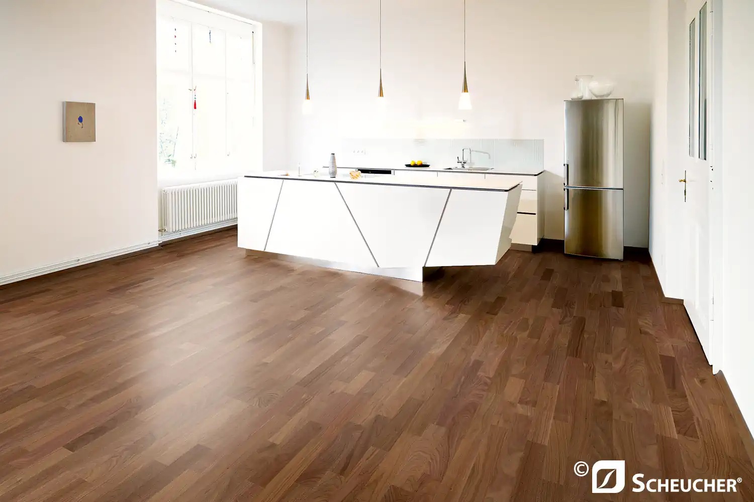 Scheucher Parkett 3-Stab Woodflor182 Nuss Amerikanisch Natur Natura Geschliffen Seda