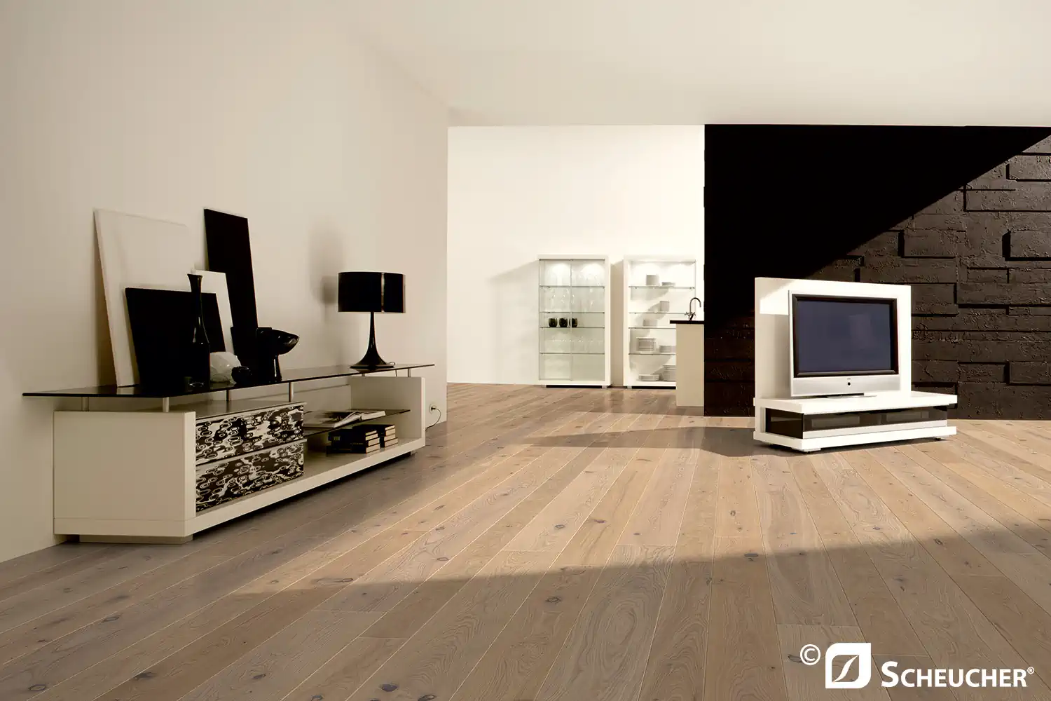 Scheucher Parkett Landhausdiele Woodflor182 Eiche Country Bianca Valetta Seda